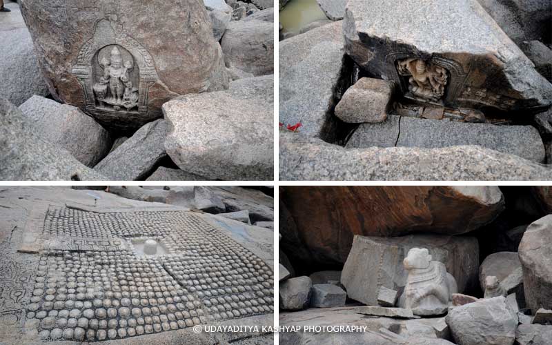 Submerged temples on river Tungabhadra